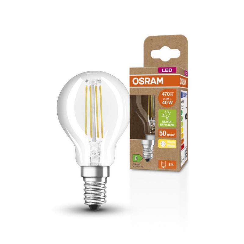 Osram E14 LED Tropfenlampe CLASSIC besonders effizient 2,5W wie 40W 2700 K warmweißes Licht